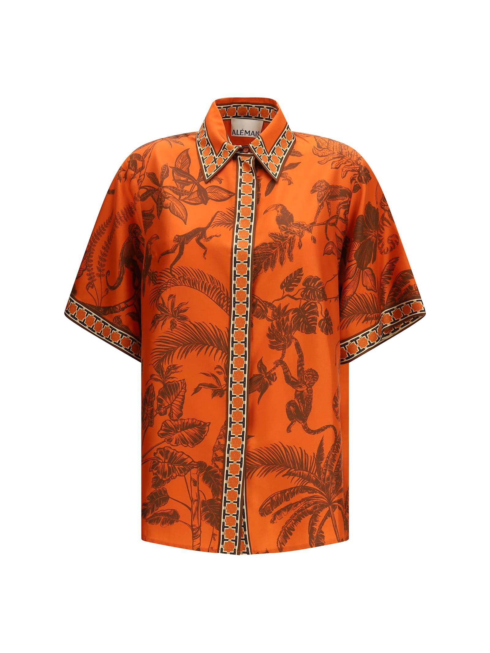 alemais monkey dance silk shirt