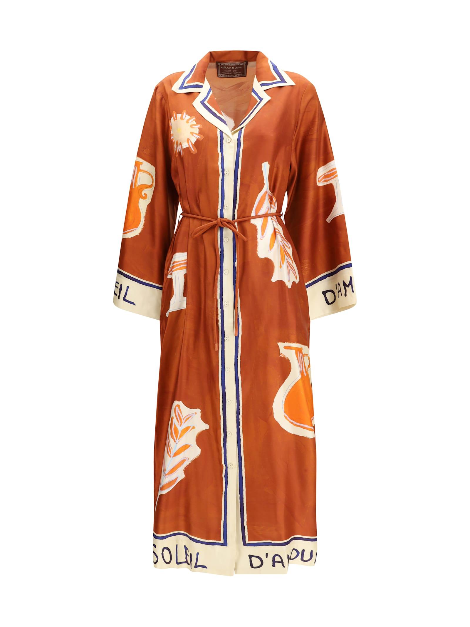 alemais soleil d amour silk shirtdress