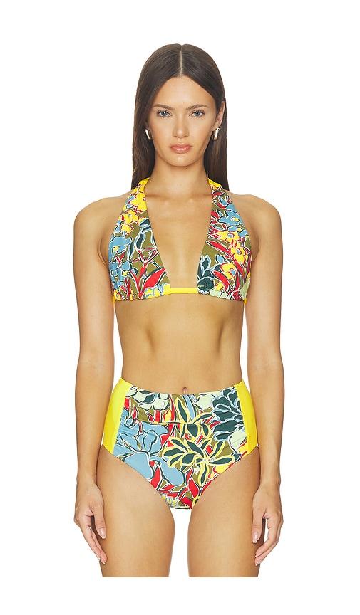 alemais solstice wide triangle top in yellow.
