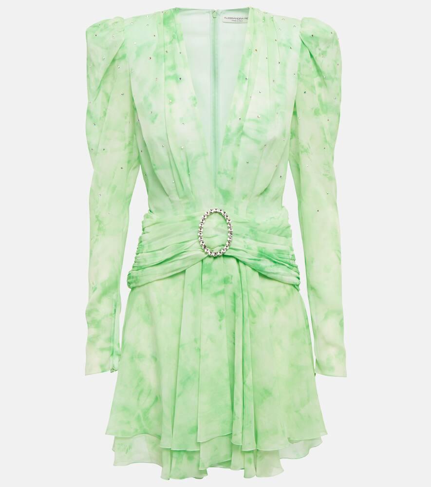 alessandra rich belted silk minidress