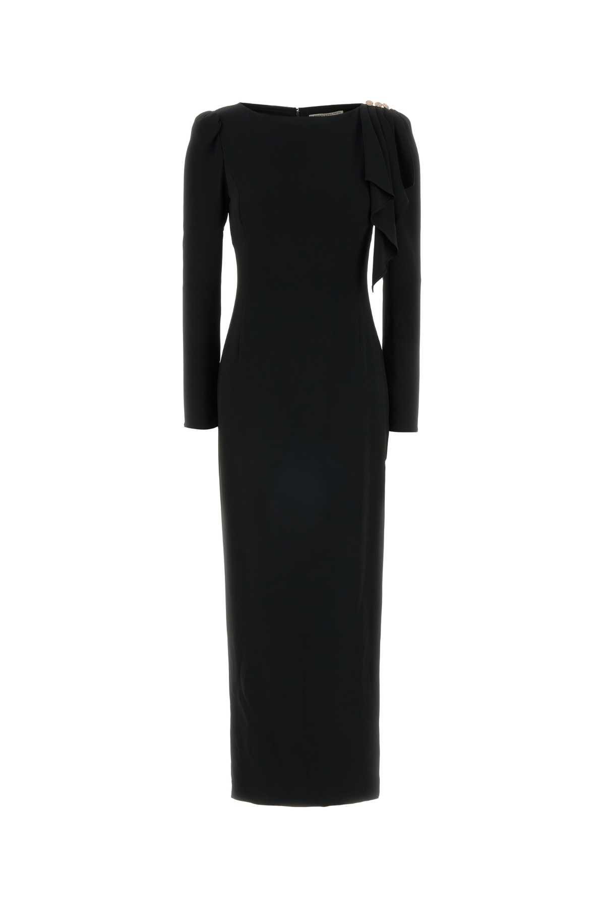 alessandra rich black cady long dress