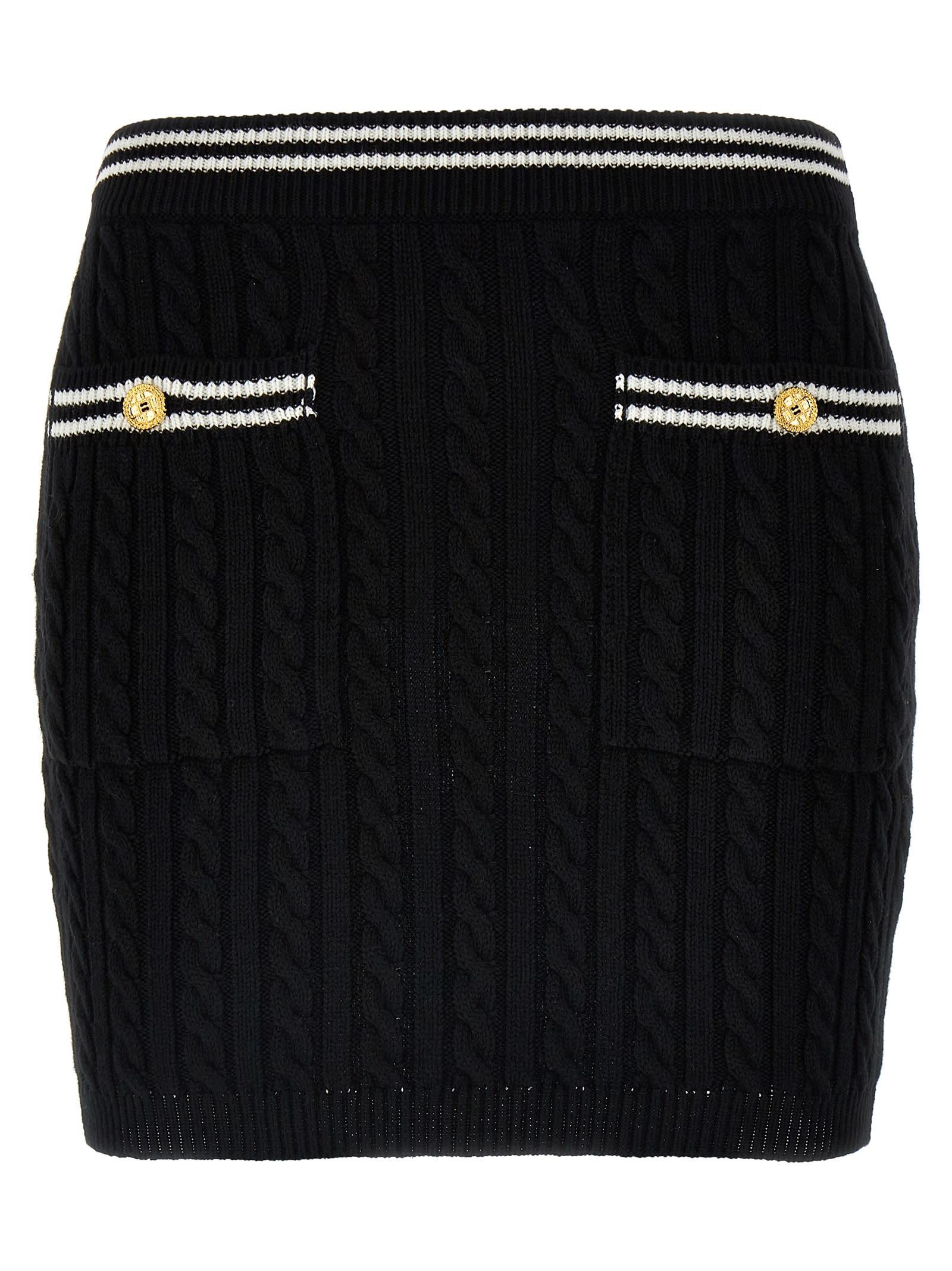 alessandra rich black cotton mini skirt