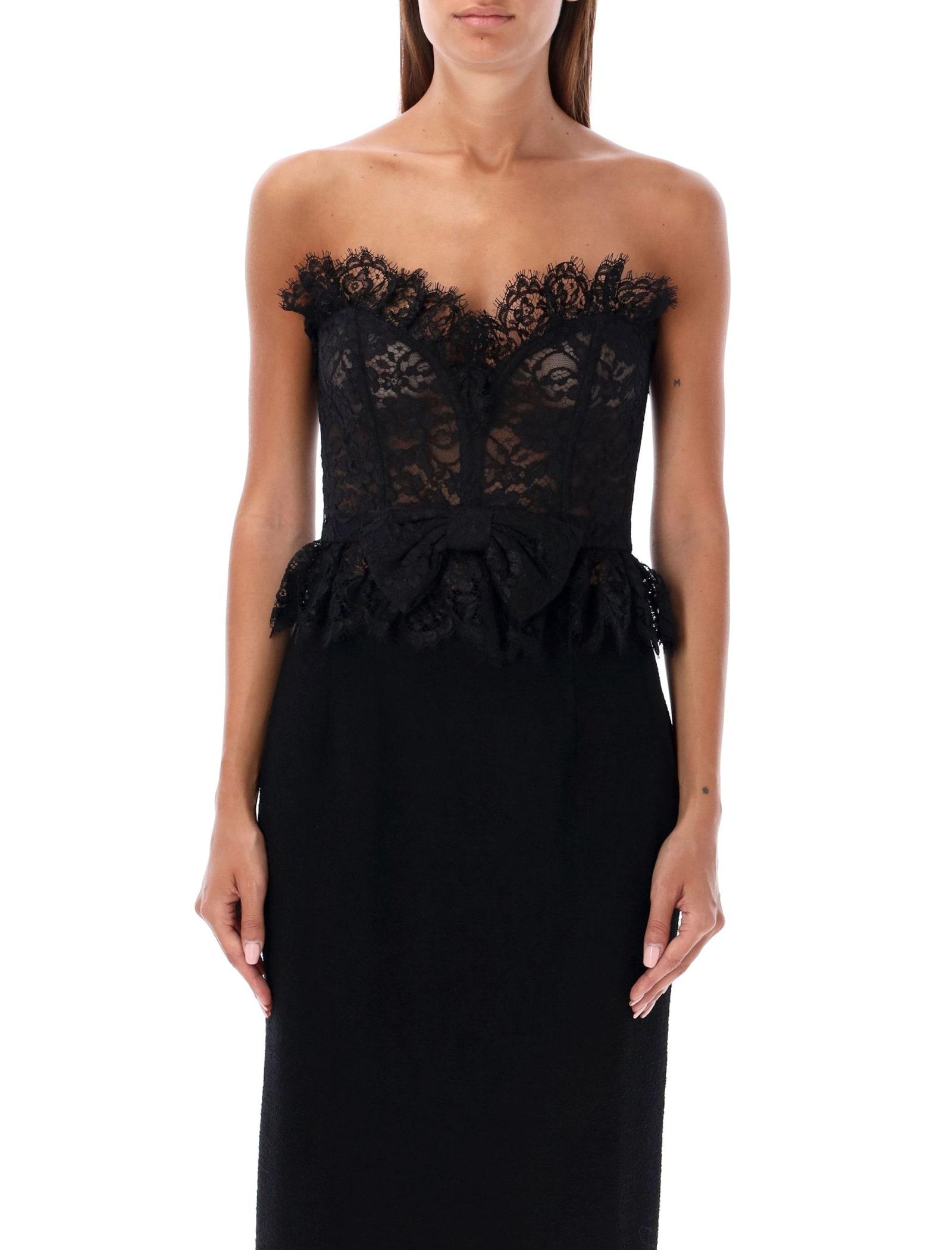 alessandra rich bow lace bustier top