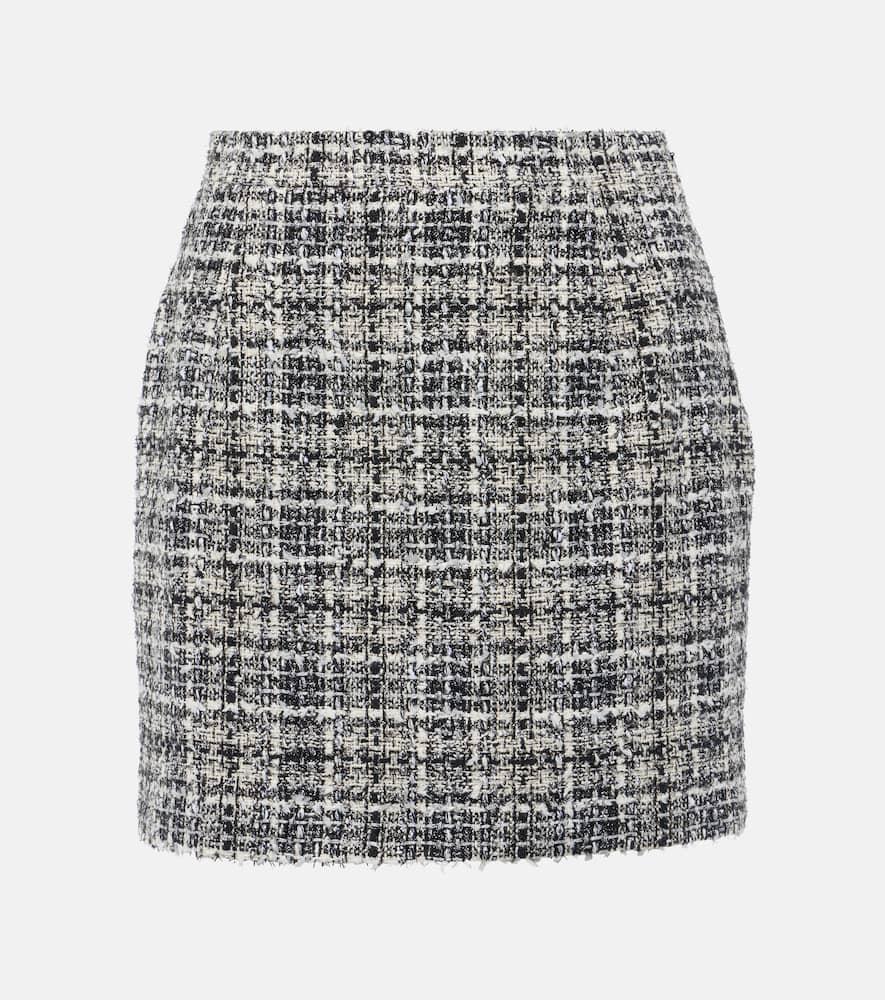 alessandra rich checked lamé tweed miniskirt