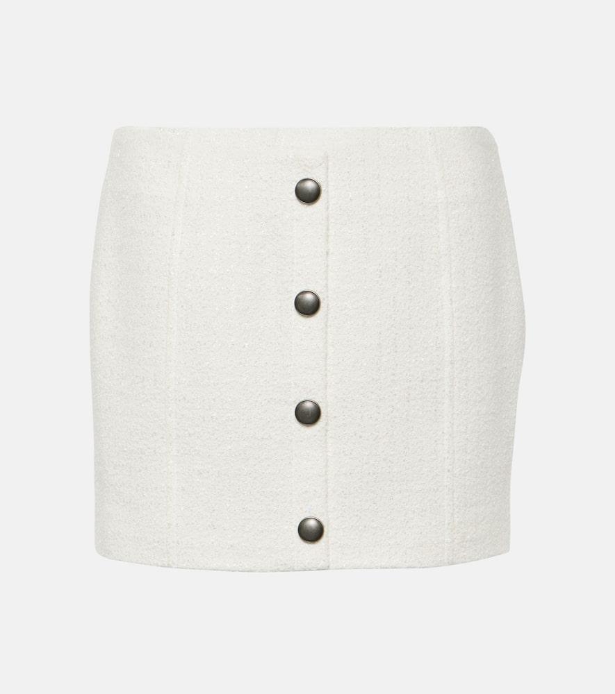 alessandra rich checked tweed bouclé miniskirt