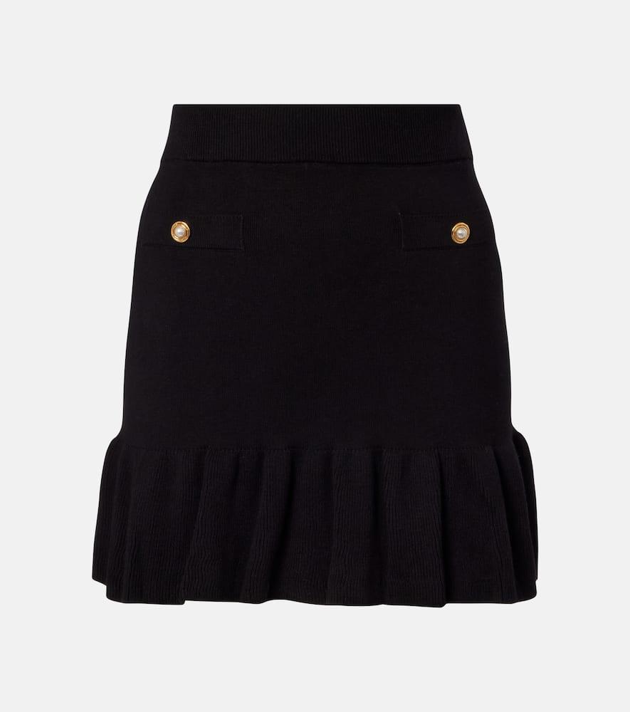 alessandra rich cotton and cashmere miniskirt