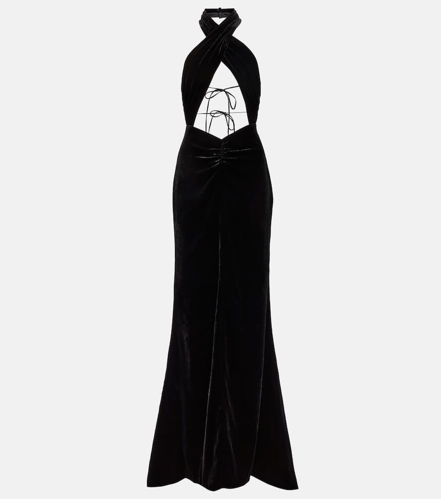 alessandra rich cutout velvet gown