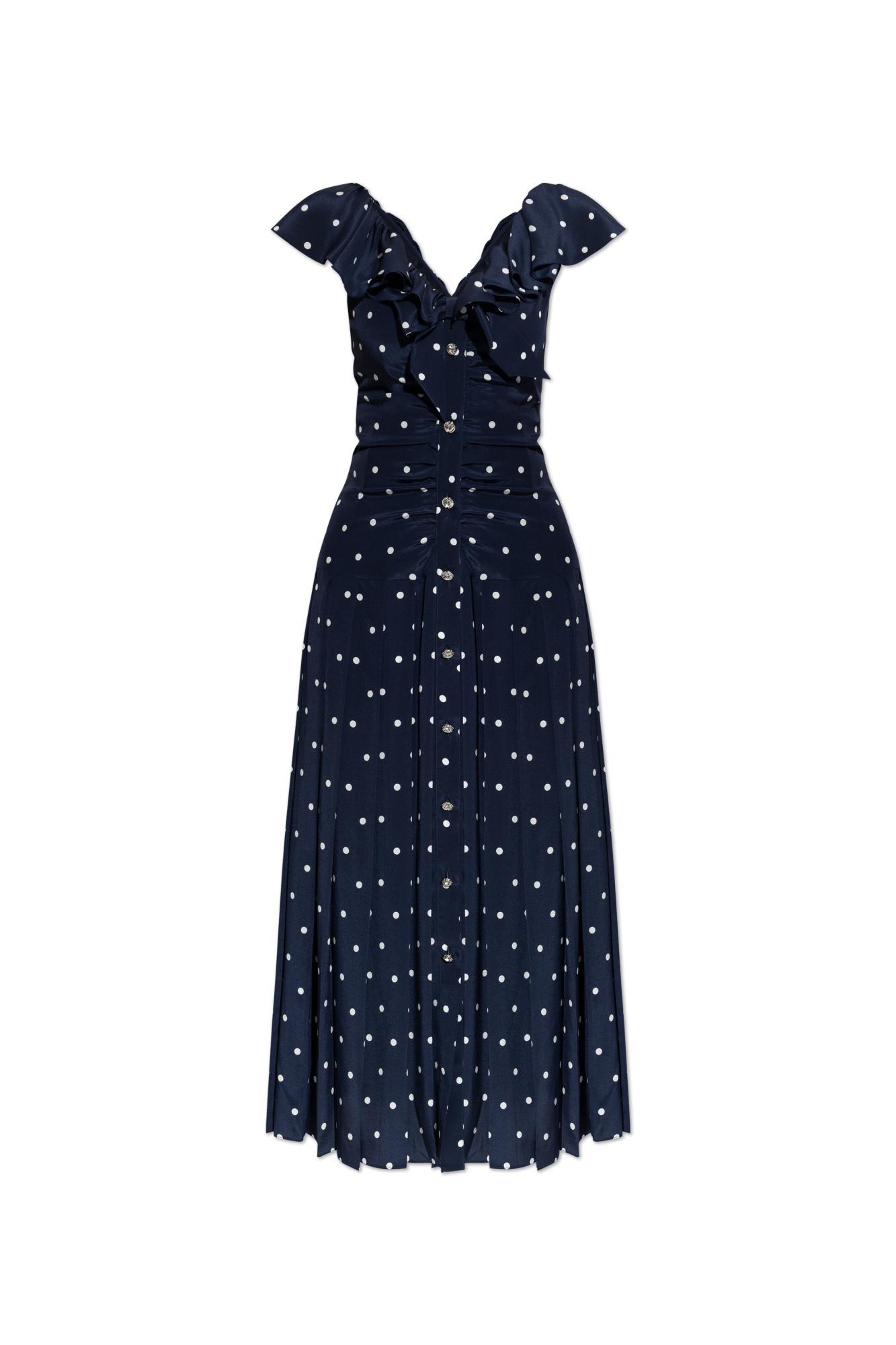 alessandra rich dress with polka dot pattern