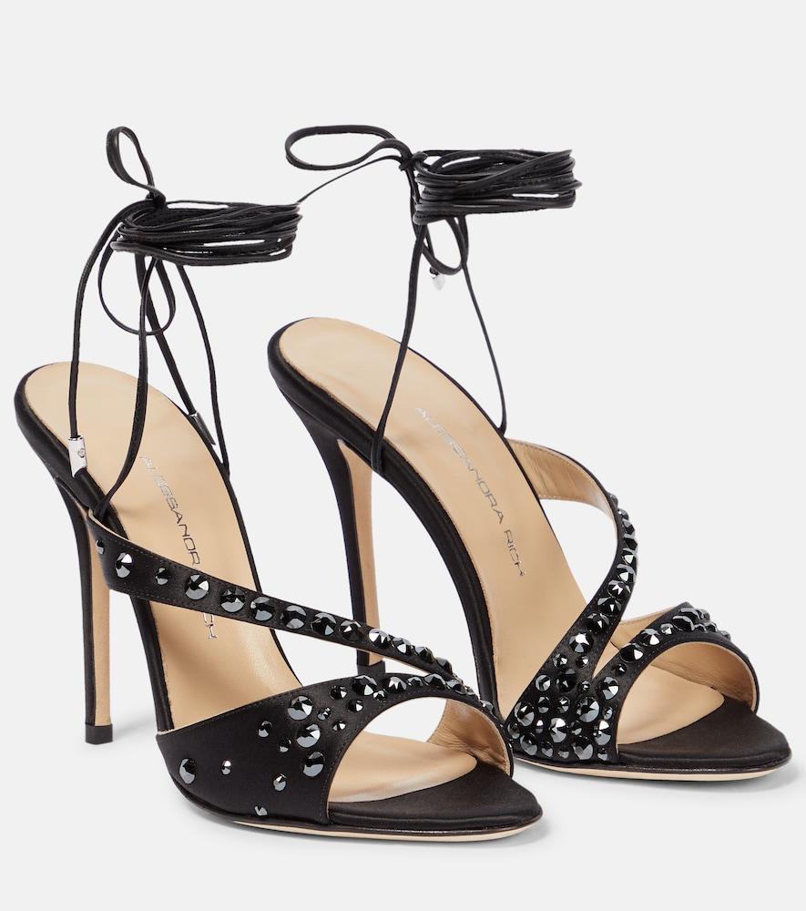 alessandra rich embellished silk satin sandals