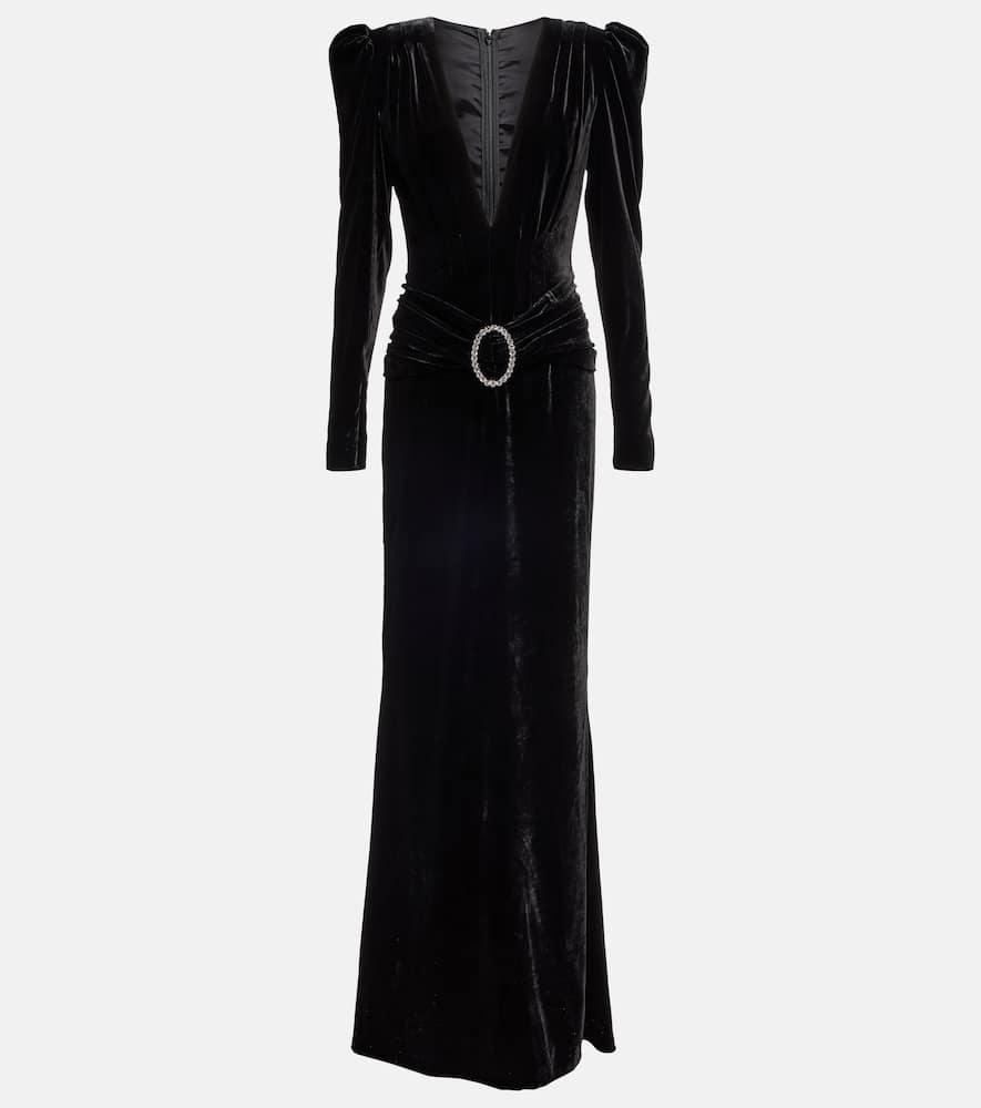 alessandra rich embellished velvet gown