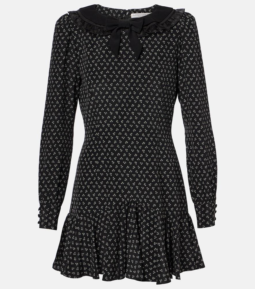 alessandra rich floral printed silk minidress