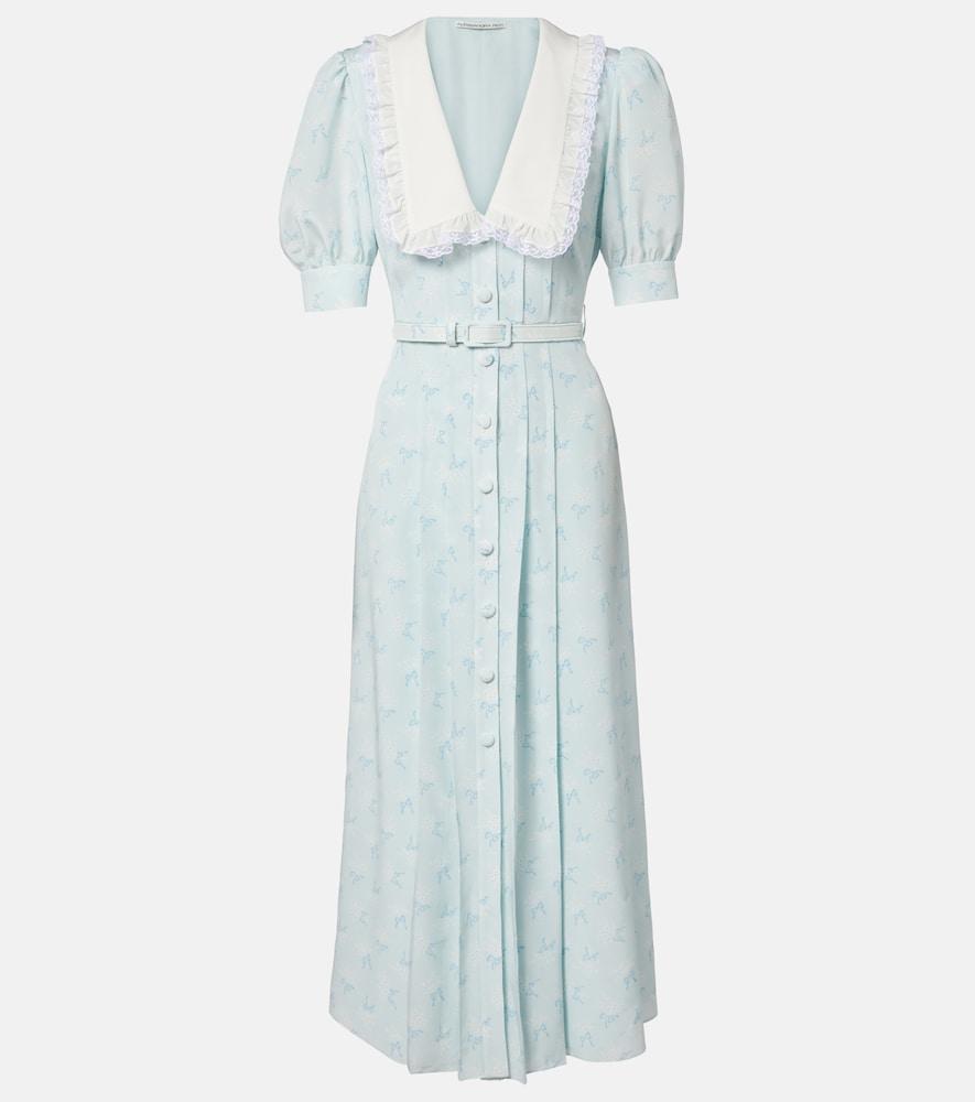 alessandra rich floral silk midi dress
