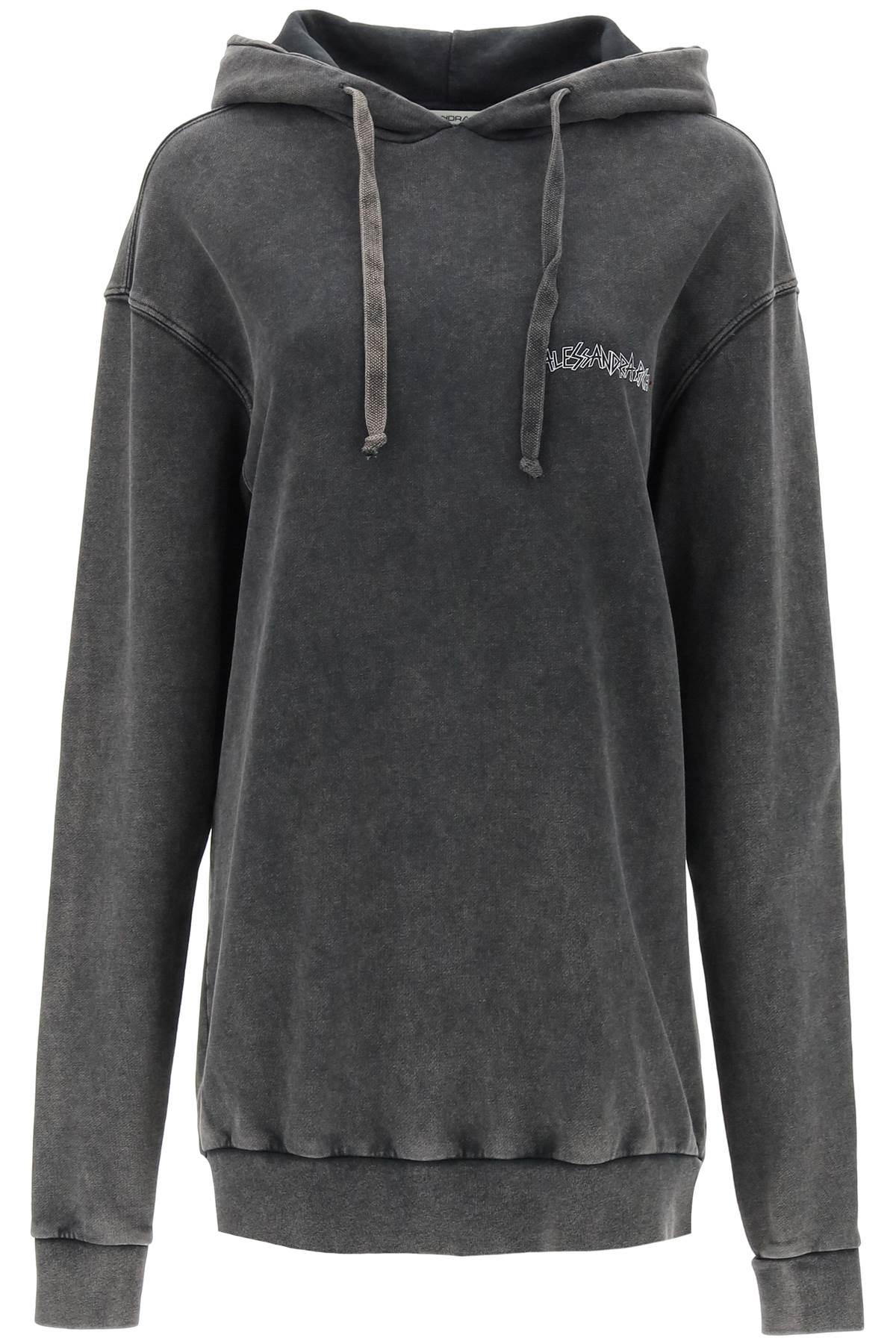 alessandra rich graphite cotton oversize sweatshirt