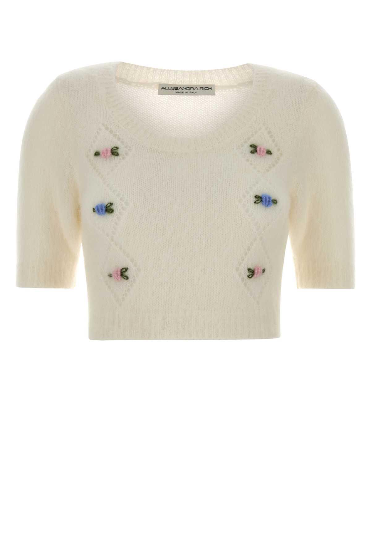 alessandra rich ivory mohair blend sweater