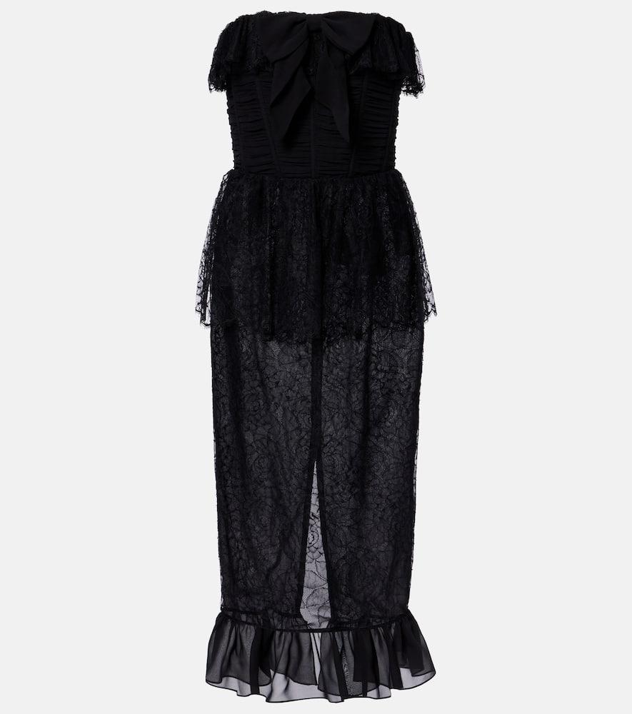alessandra rich lace and silk georgette bustier dress