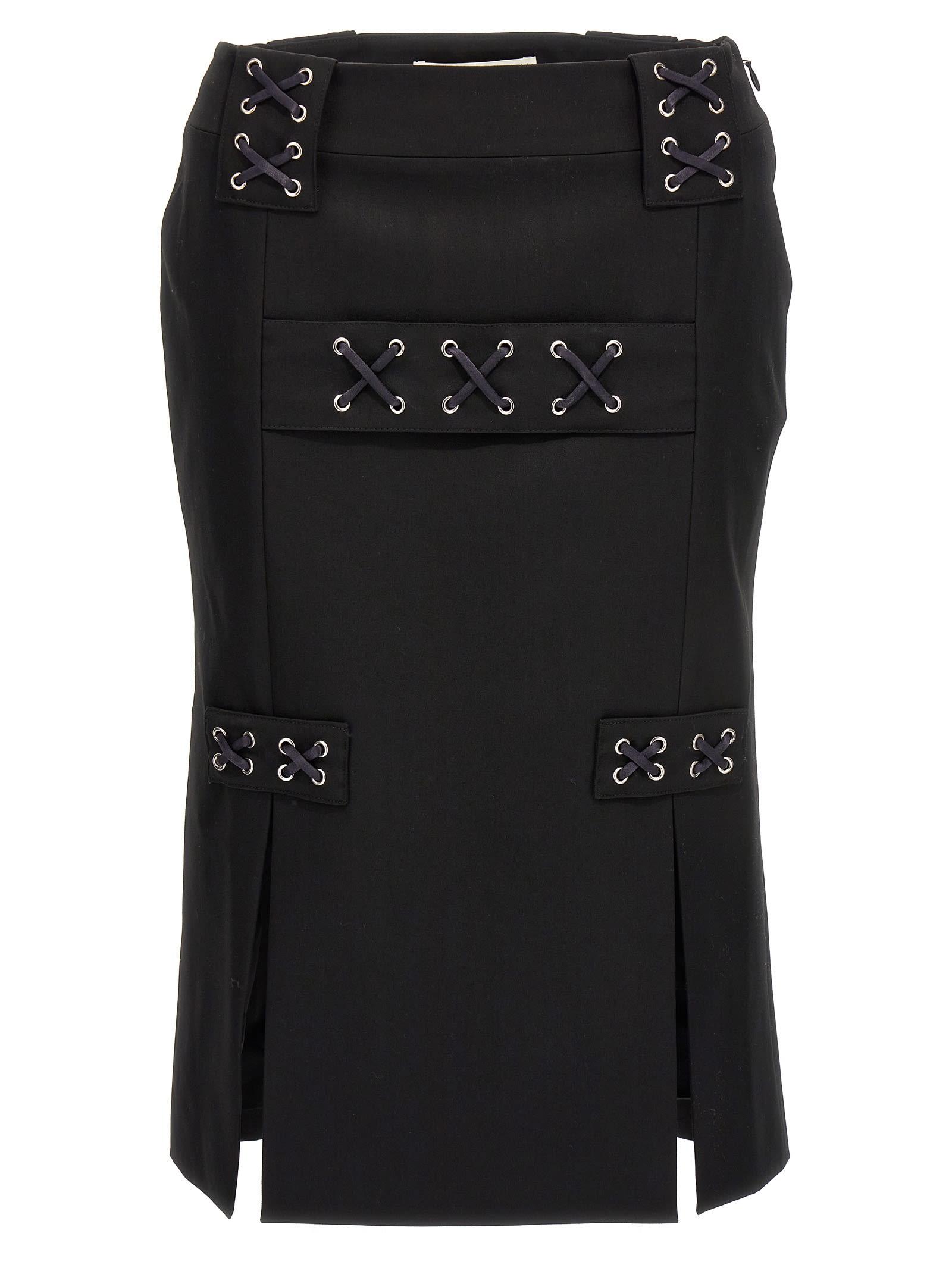 alessandra rich lace-up skirt