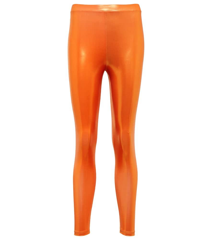 alessandra rich lamé jersey leggings