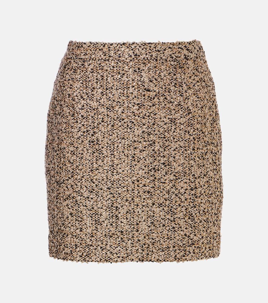 alessandra rich lamé tweed miniskirt