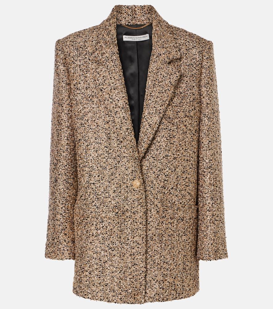 alessandra rich oversized tweed lamé blazer