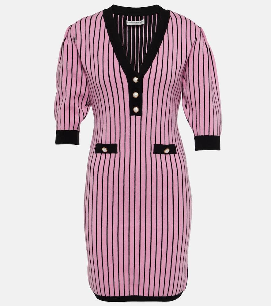 alessandra rich pinstriped knit minidress