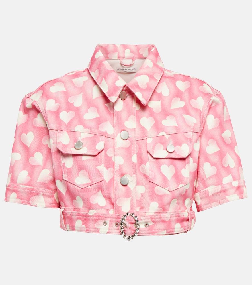 alessandra rich printed cropped jacket