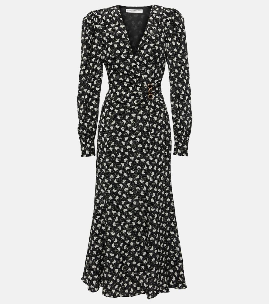 alessandra rich printed silk midi dress
