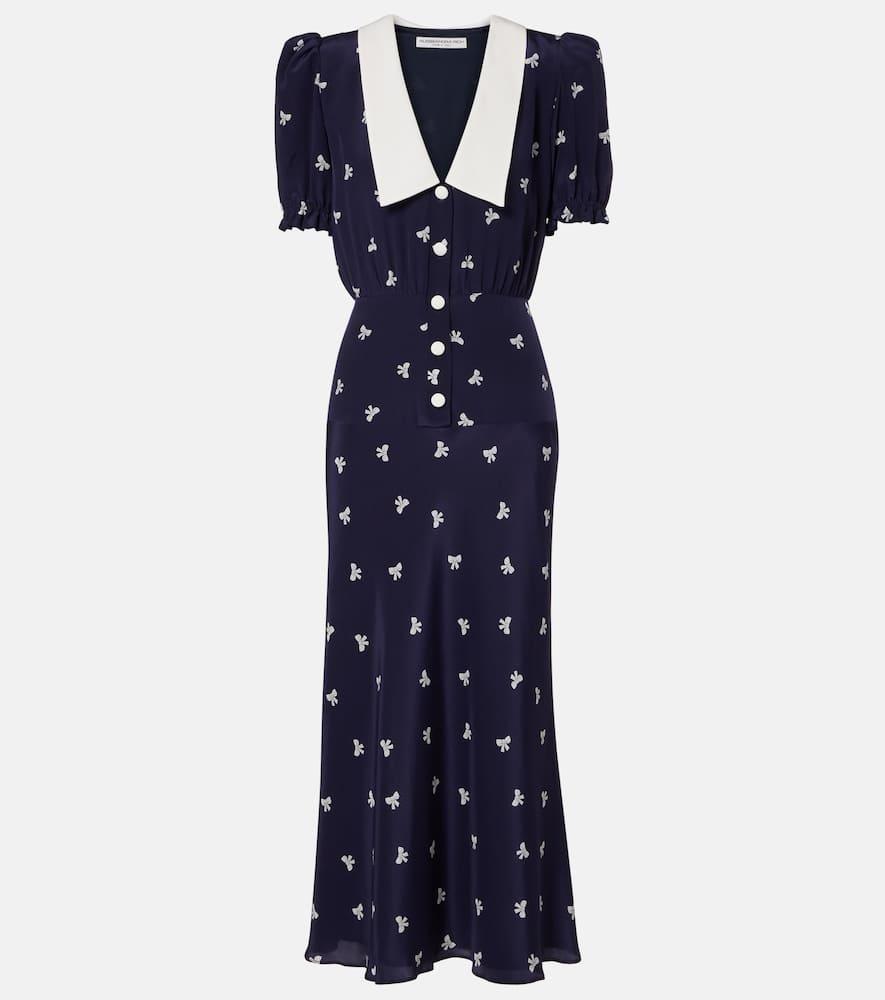 alessandra rich printed silk midi dress