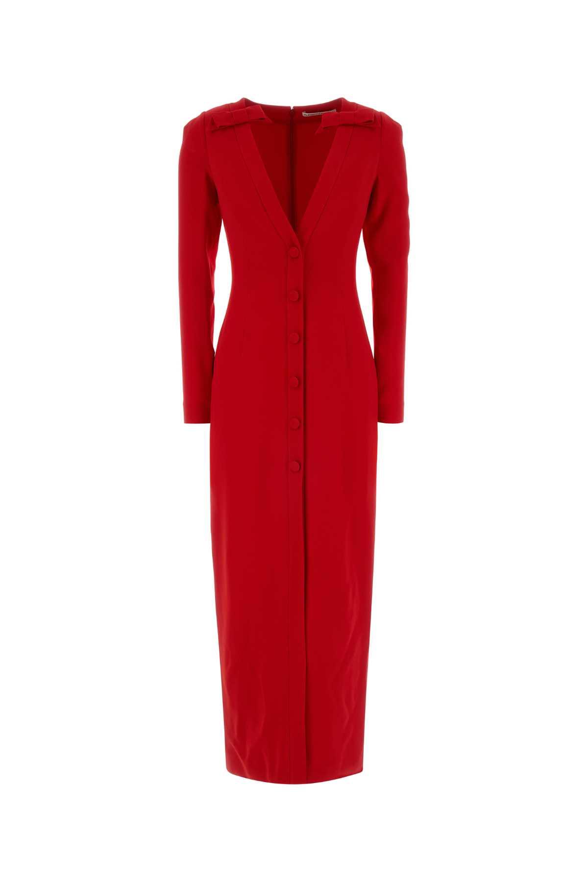 alessandra rich red cady long dress
