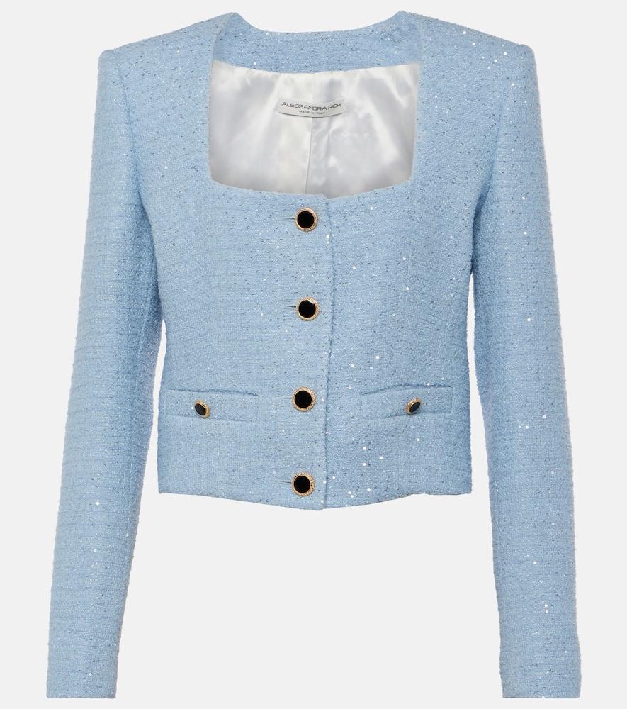 alessandra rich sequined tweed jacket