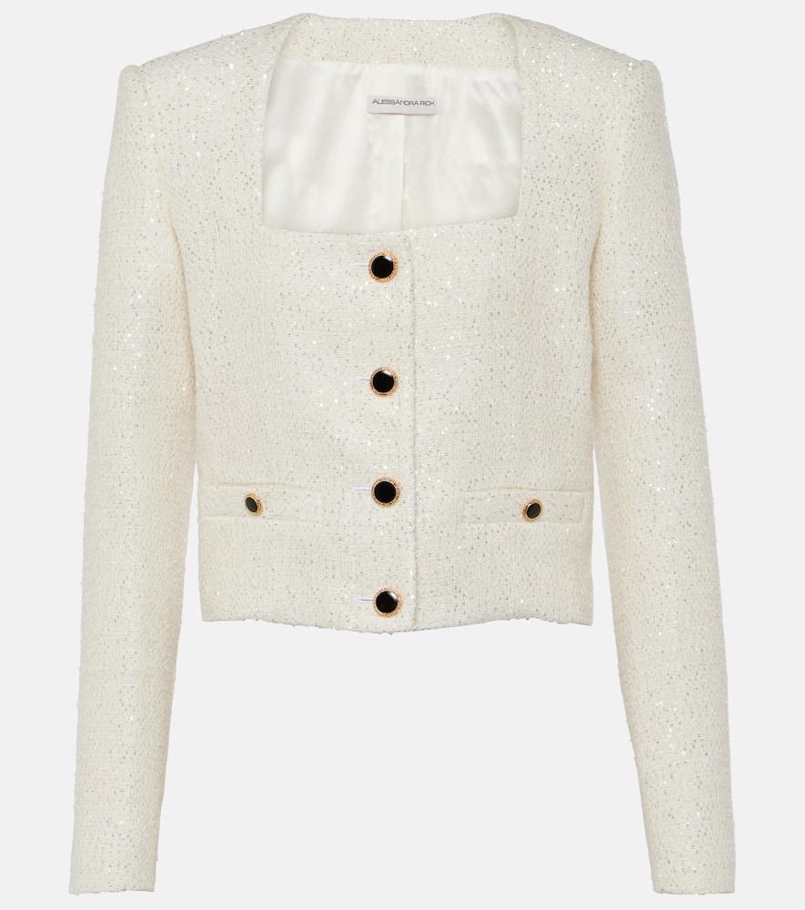 alessandra rich sequined tweed jacket
