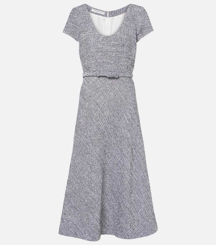 alessandra rich sequined tweed midi dress