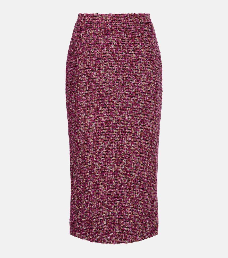 alessandra rich sequined tweed midi skirt