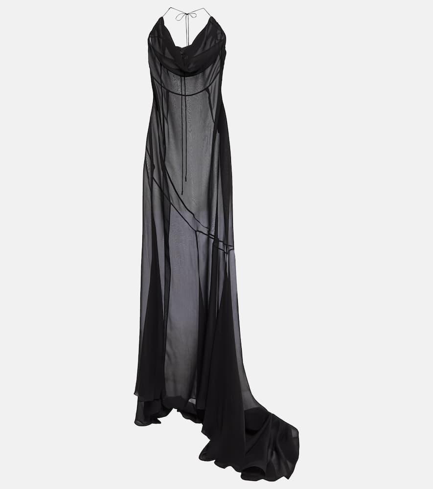 alessandra rich silk georgette gown