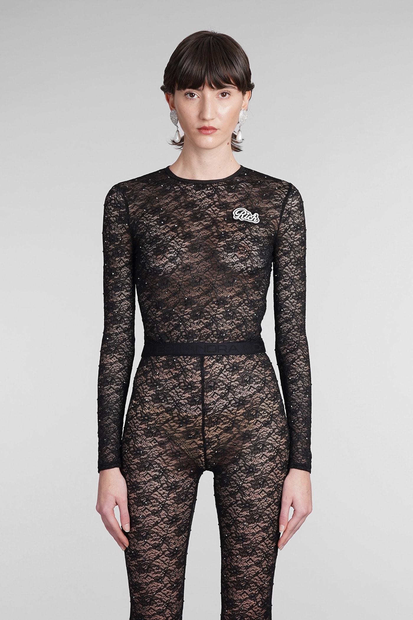 alessandra rich topwear in black polyamide