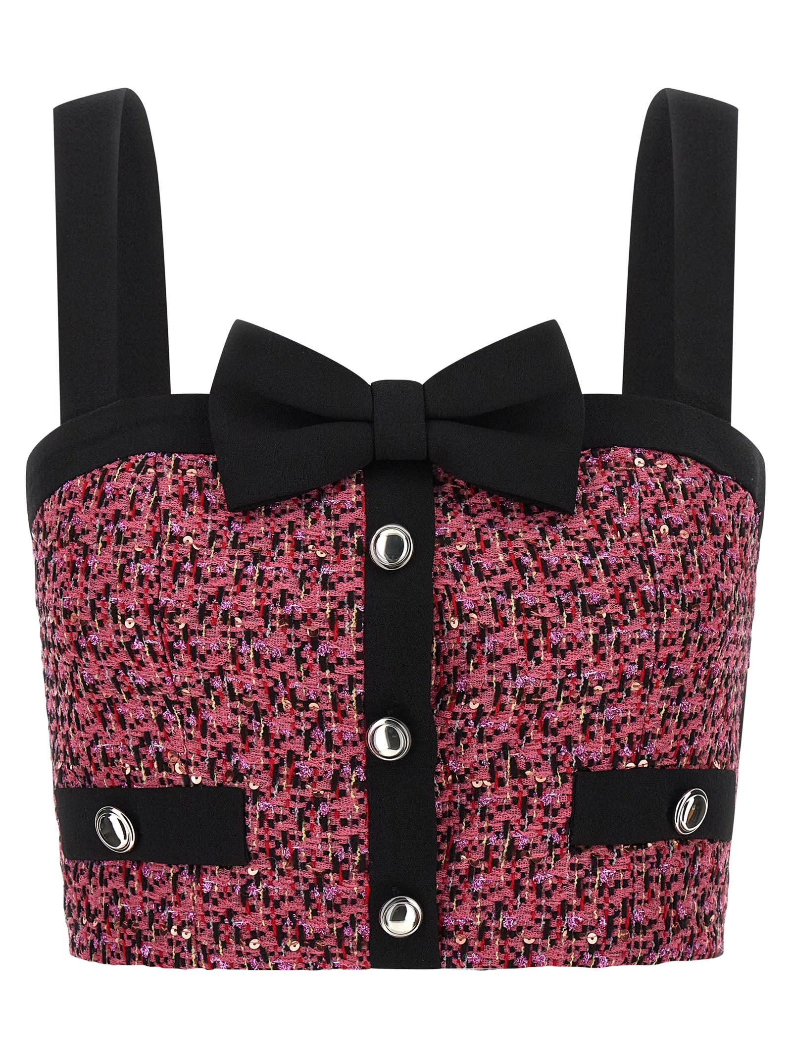 alessandra rich tweed top