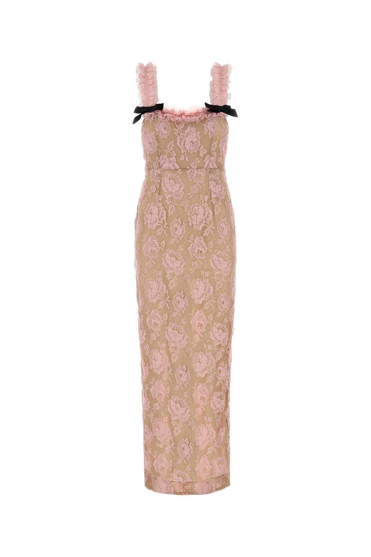 alessandra rich two-tone lace dress