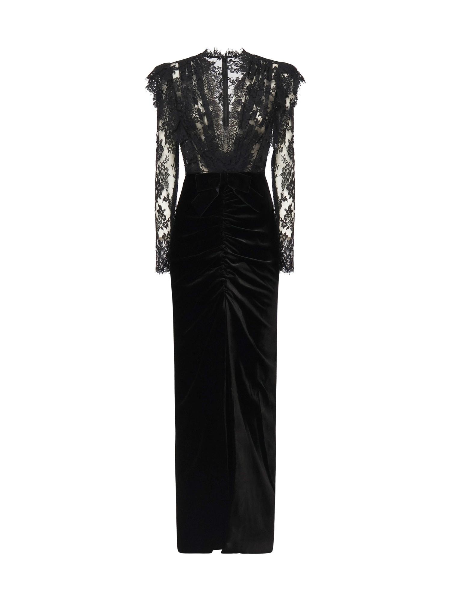 alessandra rich velvet and lace dress