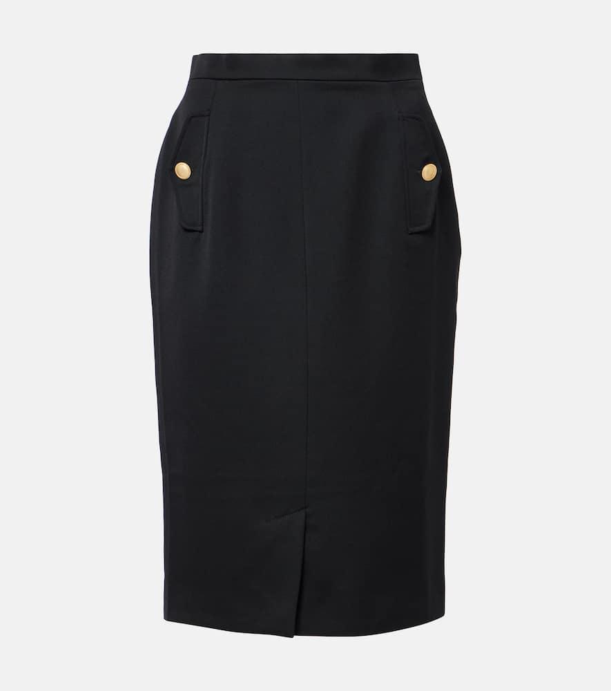 alessandra rich virgin wool pencil skirt