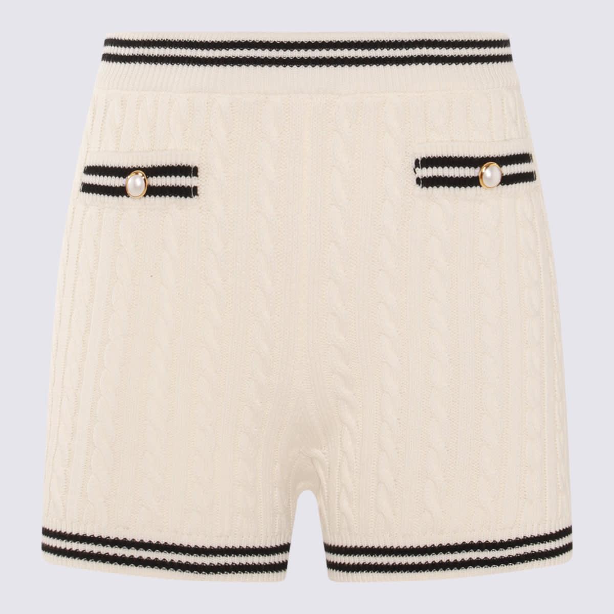 alessandra rich white cotton shorts