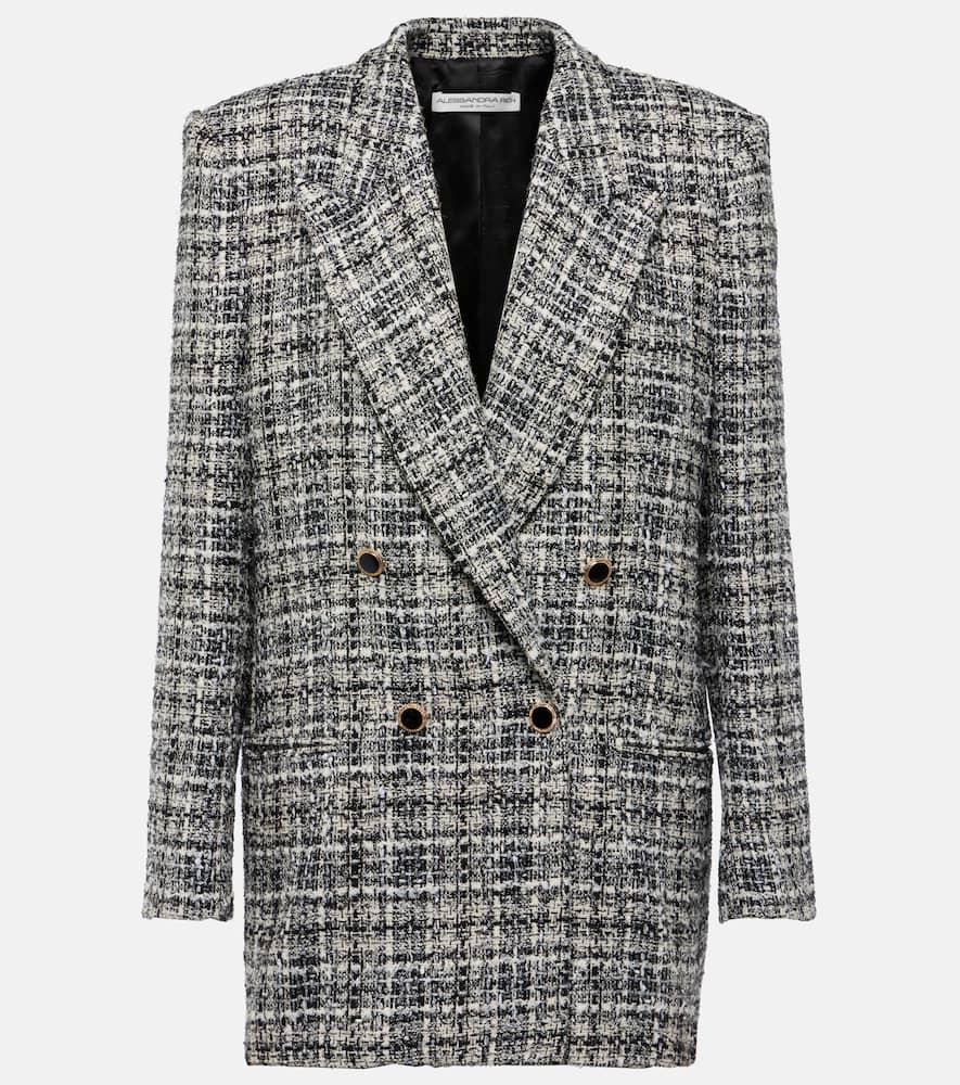 alessandra rich wool lamé tweed blazer