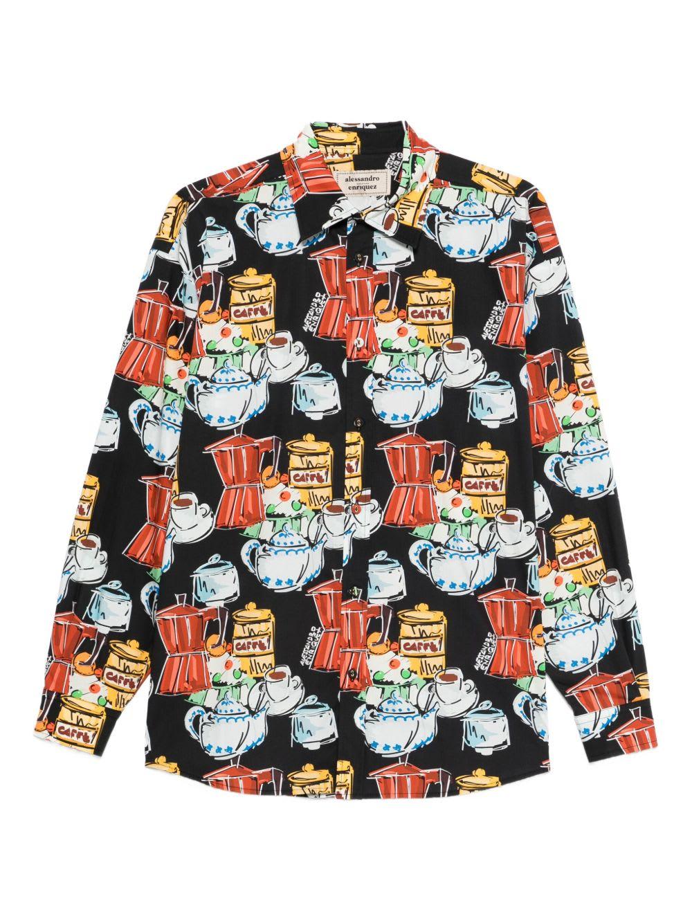 alessandro enriquez printed cotton shirt