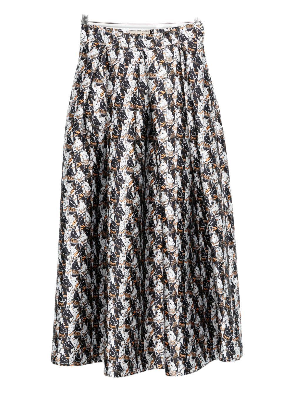 alessandro enriquez printed long skirt