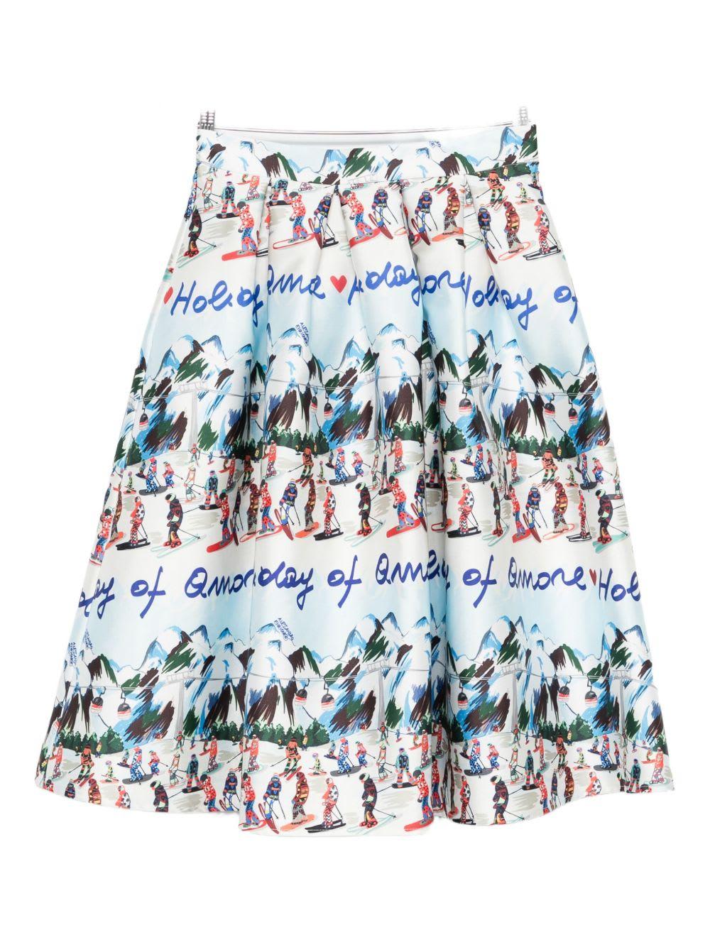 alessandro enriquez printed midi skirt
