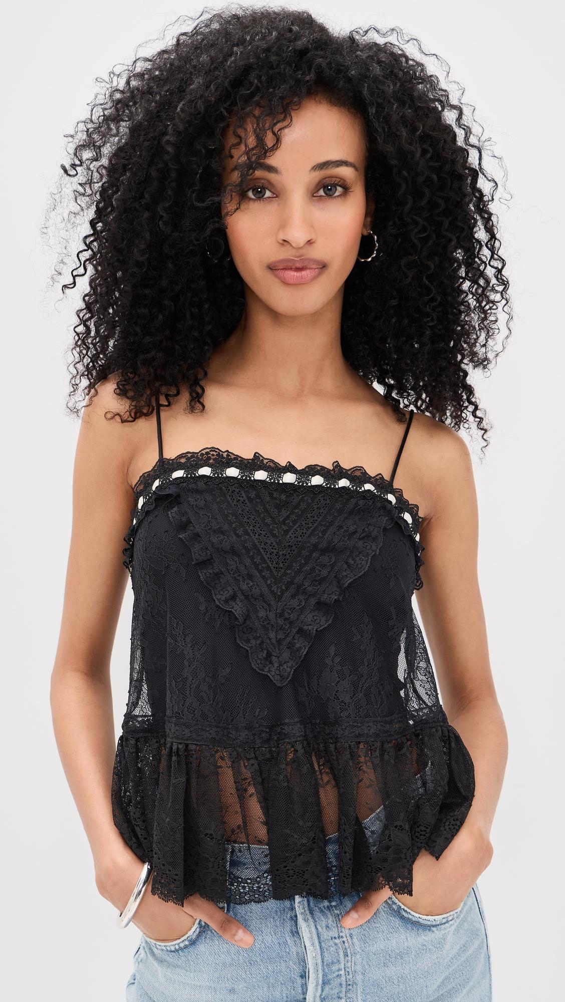 alessia lace ruffle top
