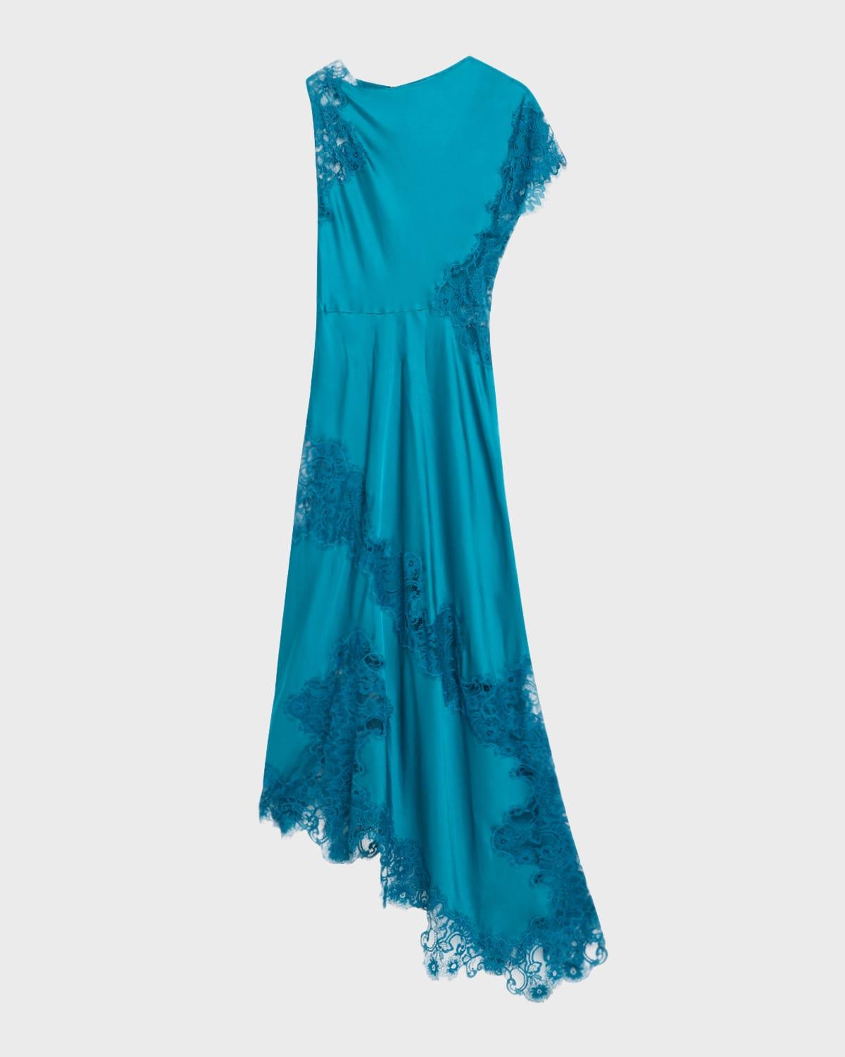 alessia satin and lace maxi dress