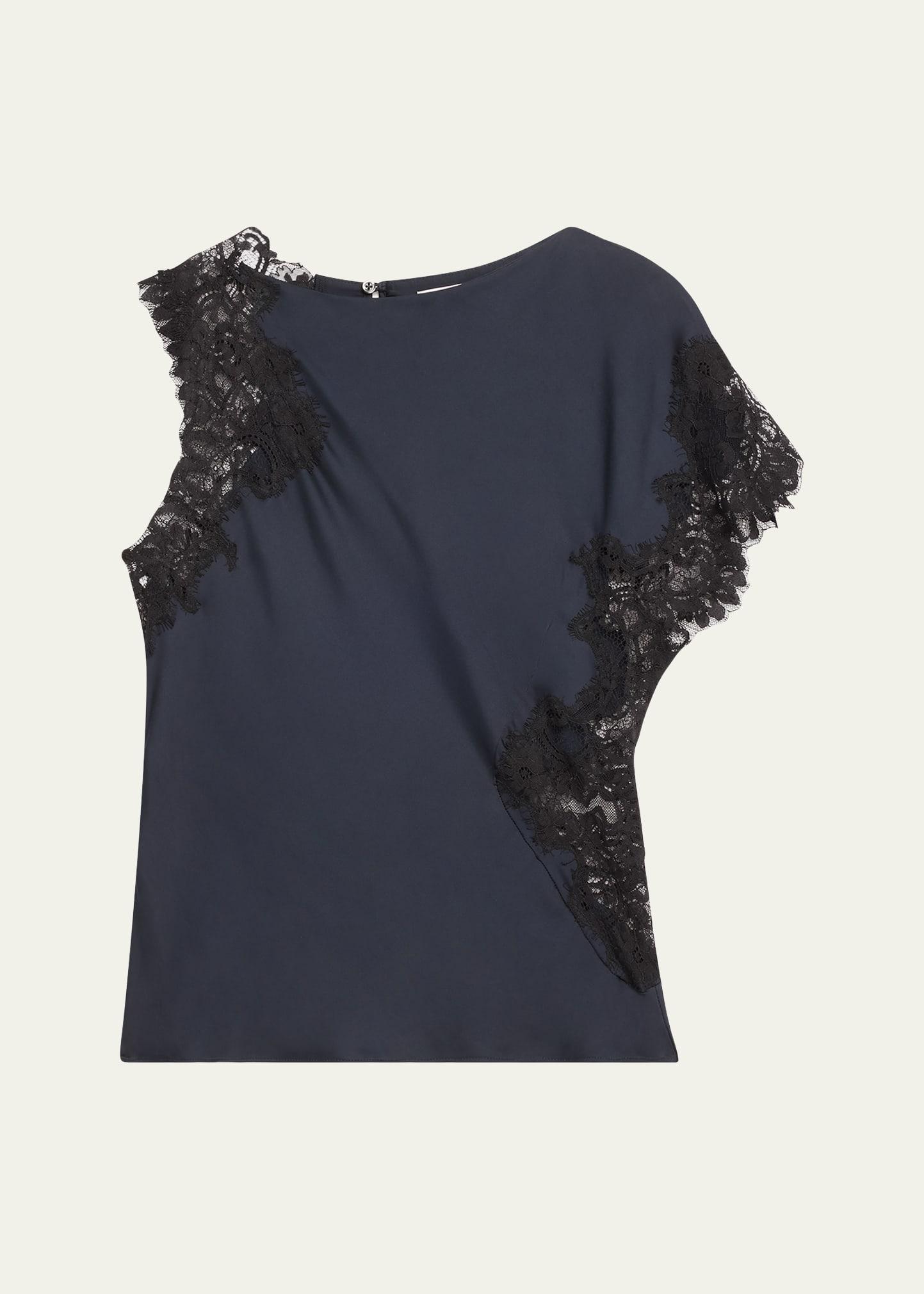 alessia satin and lace top