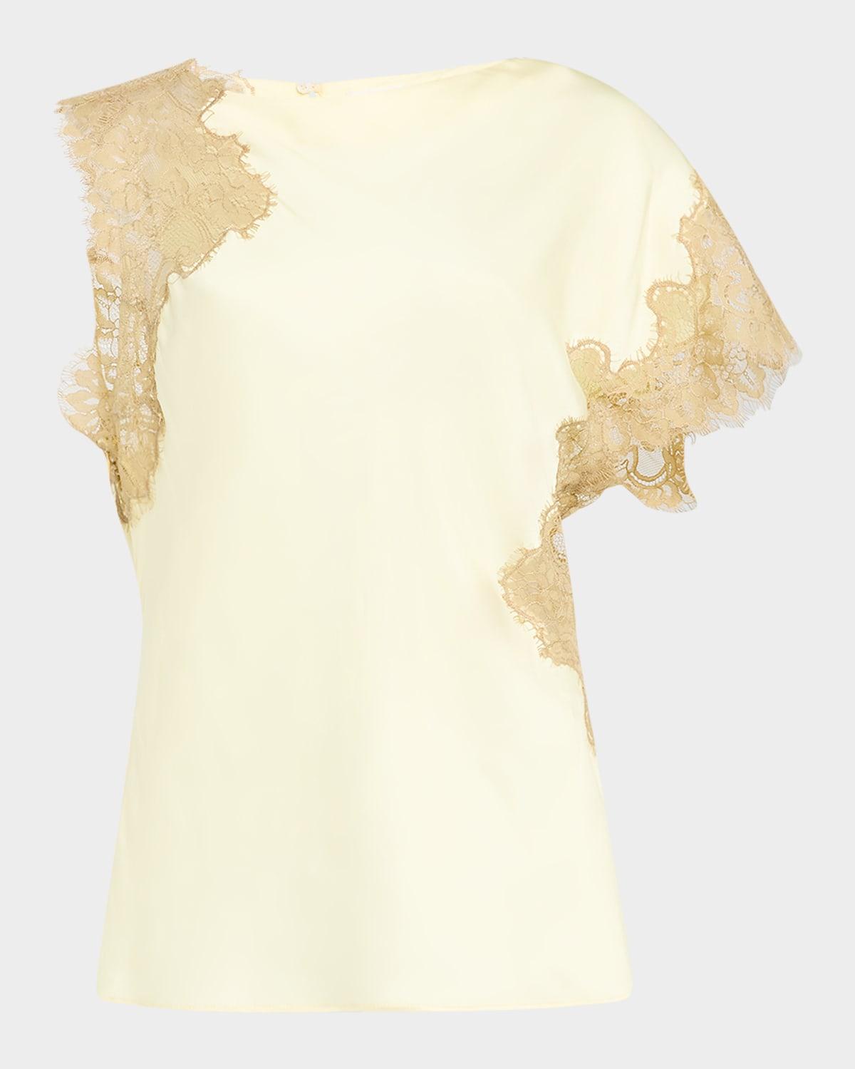 alessia satin and lace top