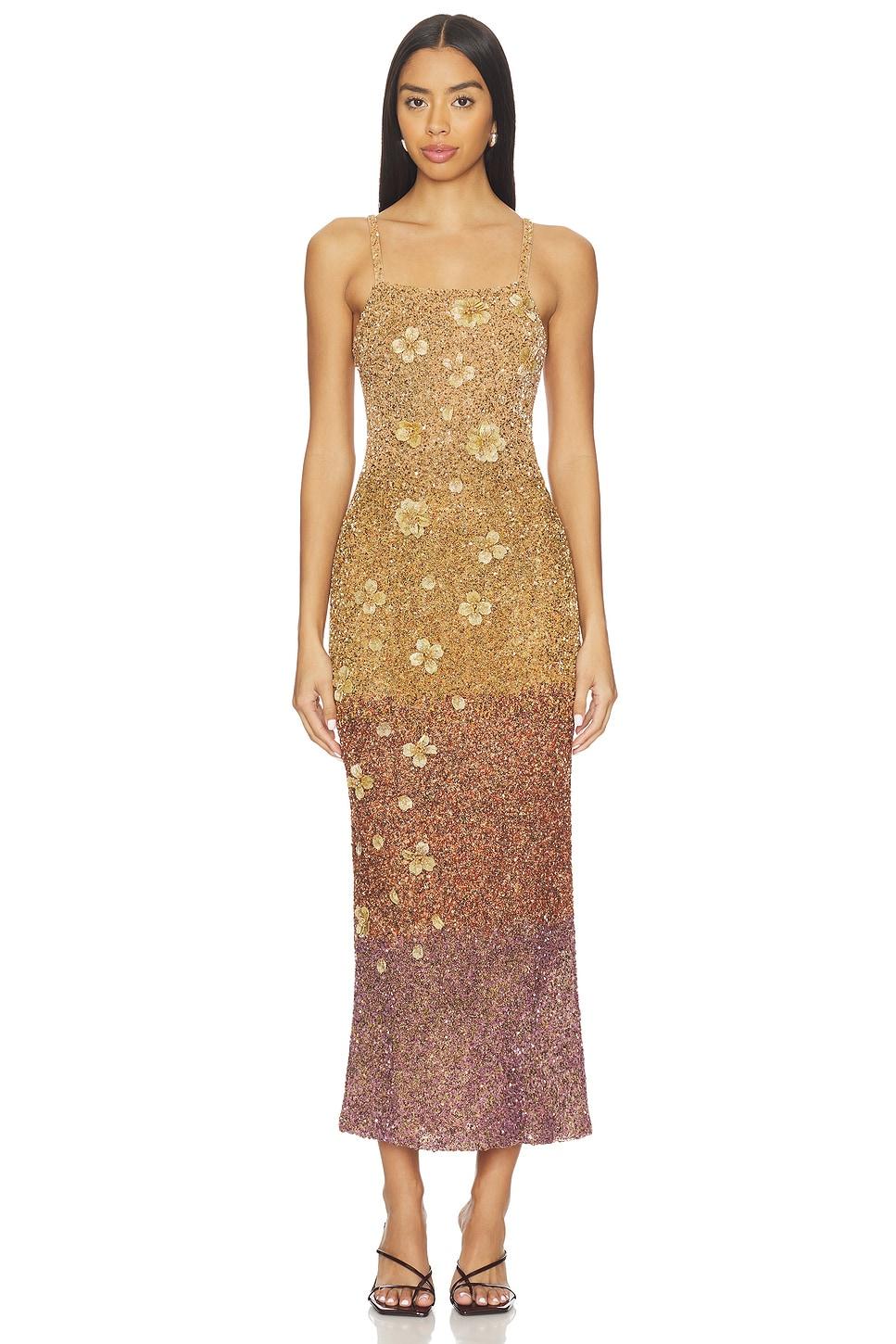 alessia sovereign ombre midi dress
