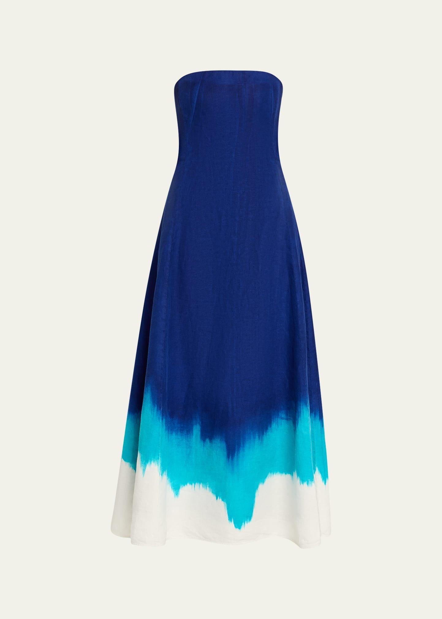 alessia strapless tie-dye dress