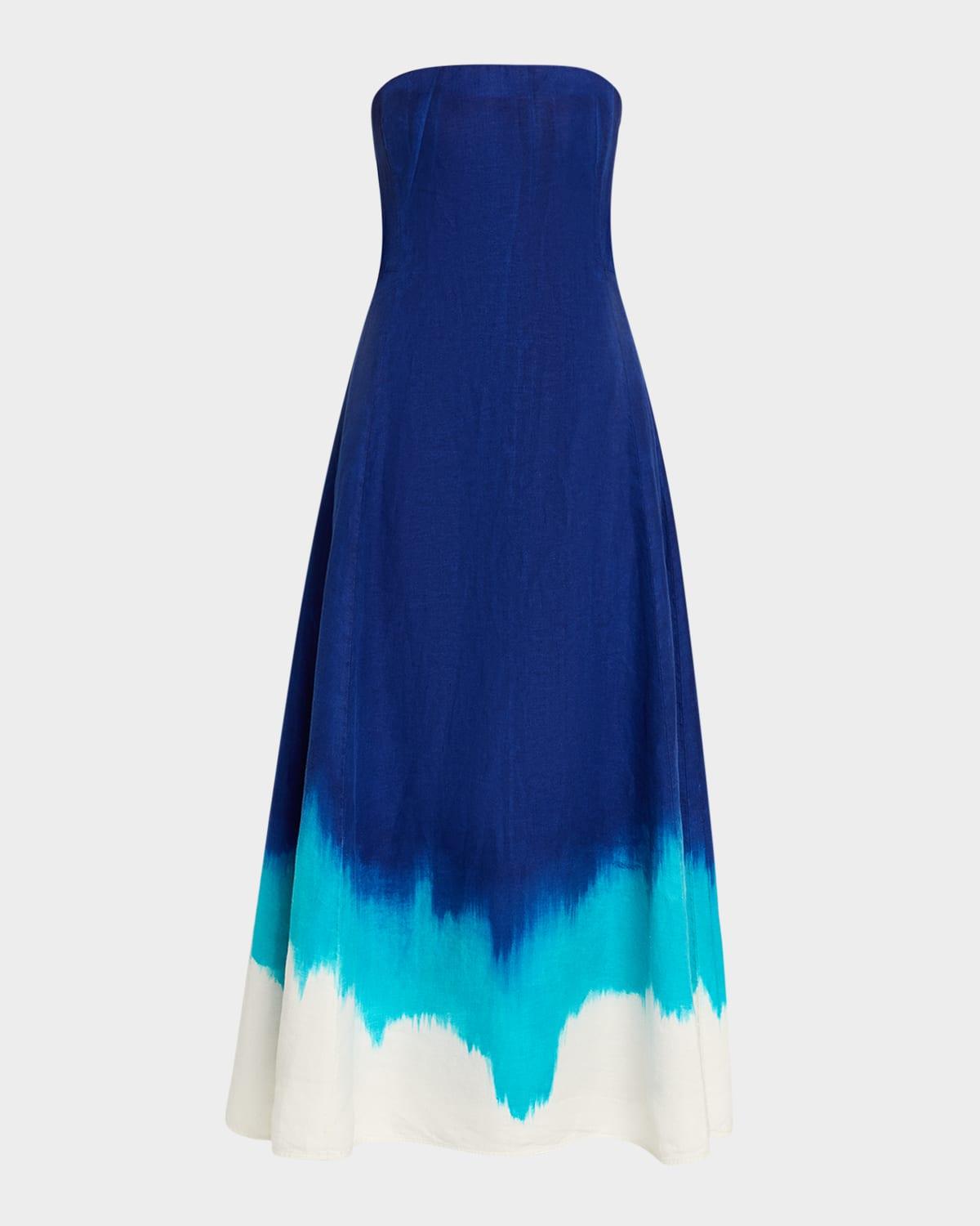 alessia strapless tie-dye dress